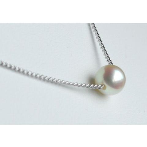 1粒パールスルーネックレス！アコヤ真珠 6.5-7mm 伊勢志摩産