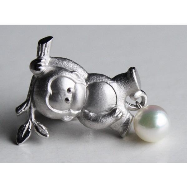 Pearl 猿 申 サル パール タックブローチ ラペルピン 伊勢志摩産