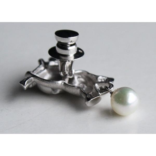 Pearl 猿 申 サル パール タックブローチ ラペルピン 伊勢志摩産