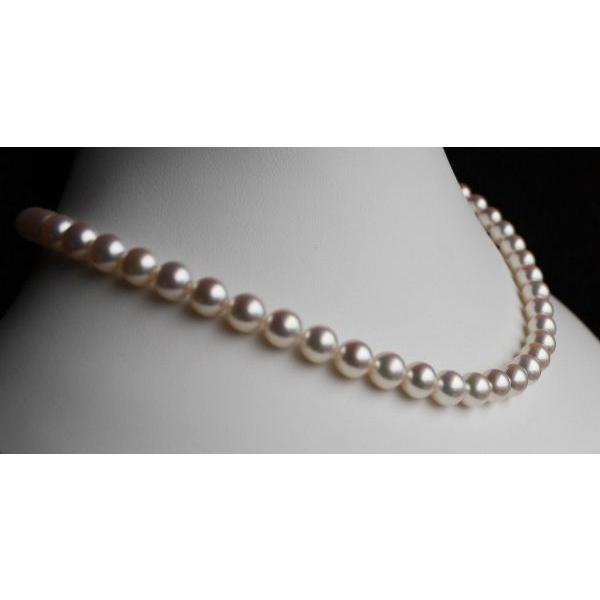 パールネックレス 7.5-8mm アコヤ真珠 ピンクグリーン 伊勢志摩産