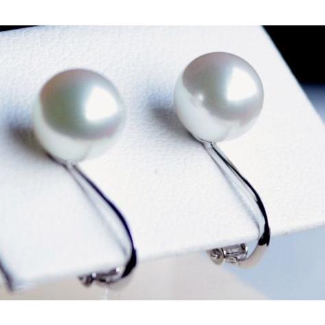 Pearl K14WG製 ナチュラルパールイヤリング 7.5-8mm 伊勢志摩産