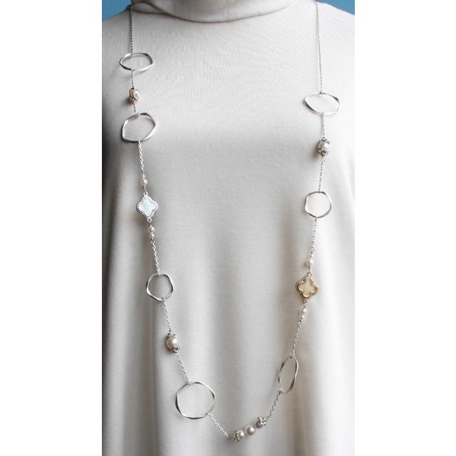 オリジナルロングネックレス パール　pearl 伊勢志摩産 アコヤ真珠 美し国 三重県　真珠の里　1点物の画像