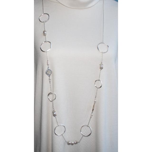 オリジナルロングネックレス パール　pearl 伊勢志摩産 アコヤ真珠 美し国 三重県　真珠の里　1点物の画像