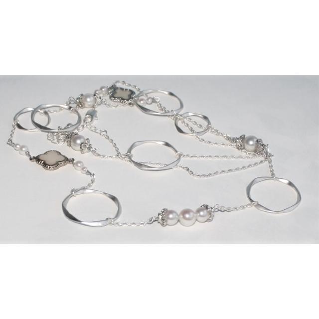 オリジナルロングネックレス パール　pearl 伊勢志摩産 アコヤ真珠 美し国 三重県　真珠の里　1点物の画像