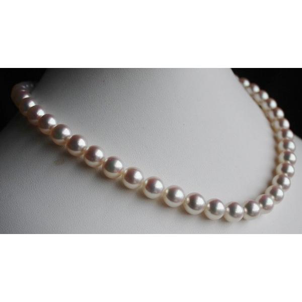 オーロラ花珠鑑別書付き 8.5-9mmアコヤ本真珠 ピンクグリーン パール