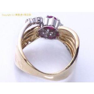 ルビー ダイヤ0.26ct 四連風 K18 プラチナ リング 9号 : 親切な