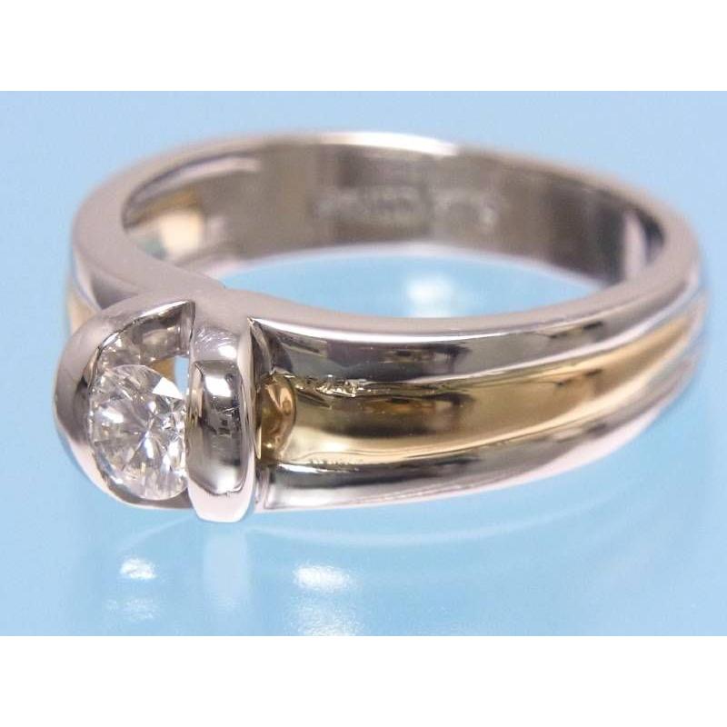 ダイヤ0.22ct デザイン K18 プラチナ リング 8号 : 親切な 玉や質店