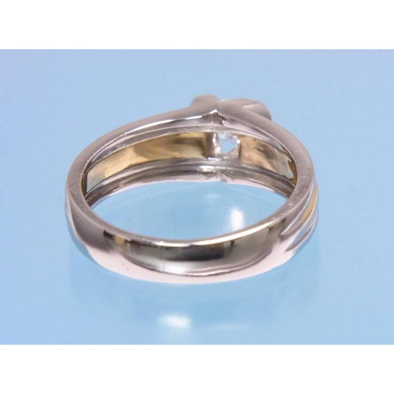 ダイヤ0.22ct デザイン K18 プラチナ リング 8号 : 親切な 玉や質店