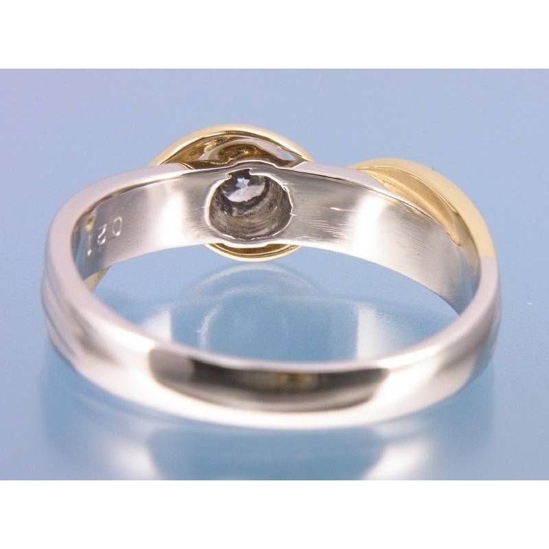 新品同様 ダイヤ0.21ct K18 プラチナ リング 17号 : 001707s : 親切な 