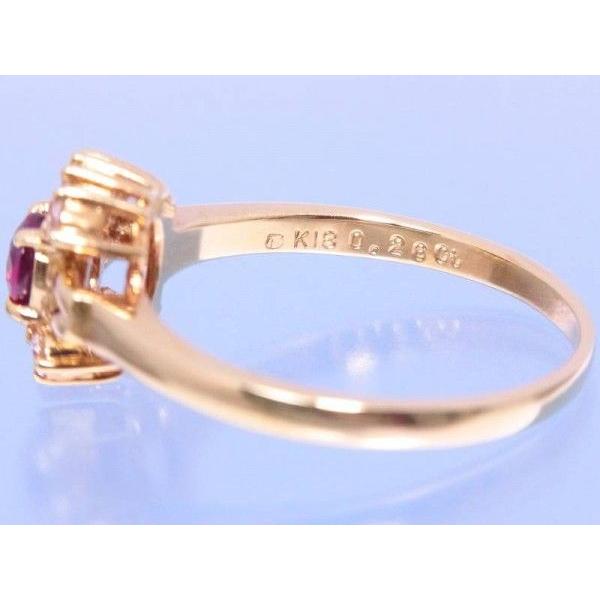 MIKIMOTO（ミキモト） ルビー0.26ct ダイヤ0.12ct フラワー K18 リング