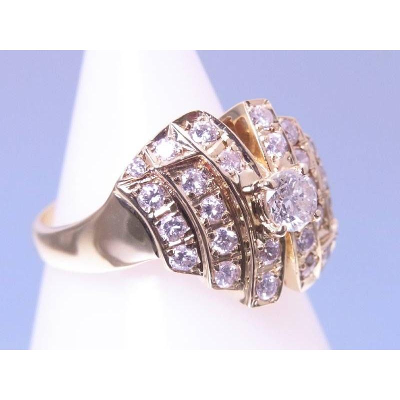 ダイヤ0.33ct メレダイヤ0.7ct ファッション K18 リング 13号 : 親切な