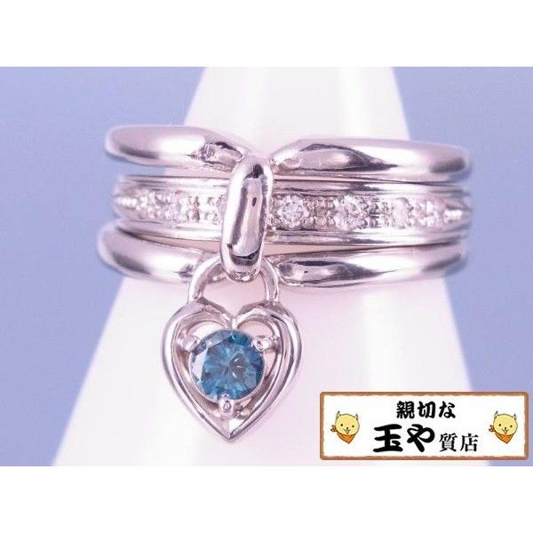 グリーン ダイヤ0.18ct ダイヤ0.13ct プラチナ リング 10.5号