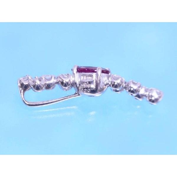 ルビー0.5ct ダイヤ0.20ct ペンダント K18WG ベネチアン ネックレス_2