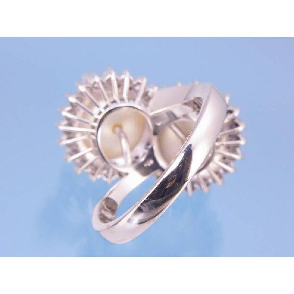 パール11ミリx2 リング ダイヤ0.71ct プラチナ ファッション 19号