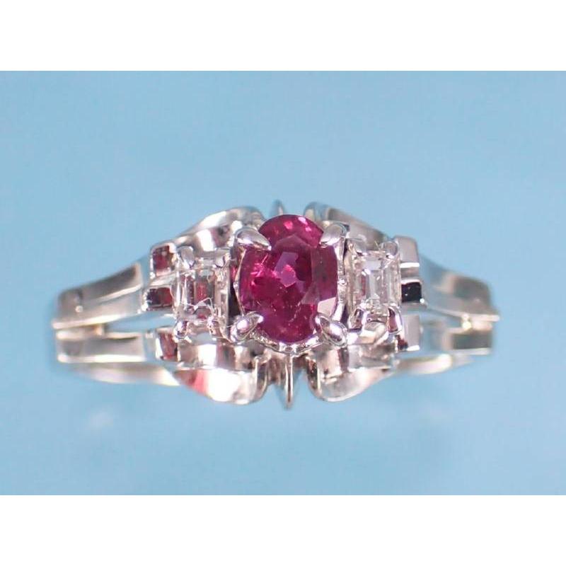 リング ルビー0.32ct ダイヤ0.09ct プラチナ 9号 : 親切な 玉や質店 
