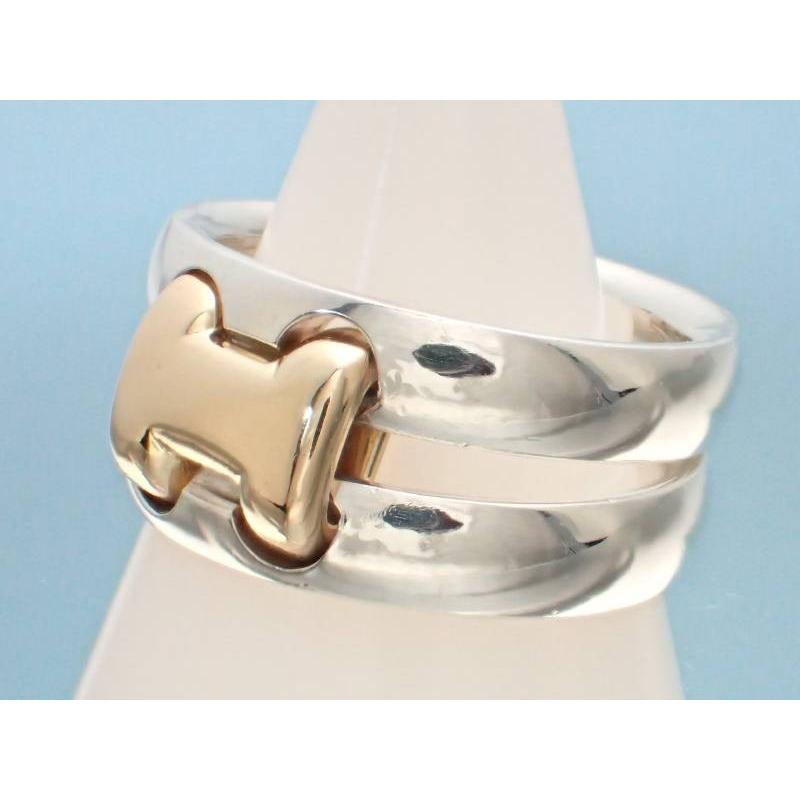 HERMES エルメス オランプ K18 シルバー リング Hマーク 指輪 10号  