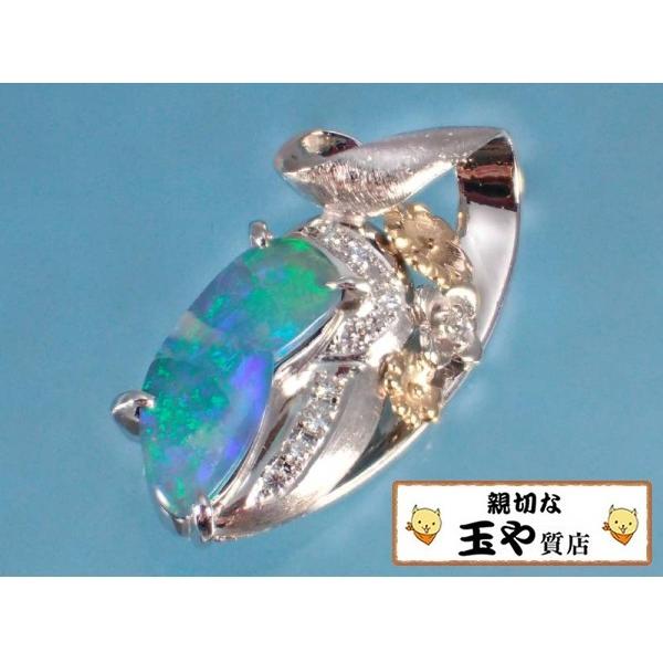 K18 ボルダーオパール ペンダントトップ 13.34ct 13.9g HO 磨き仕上げ
