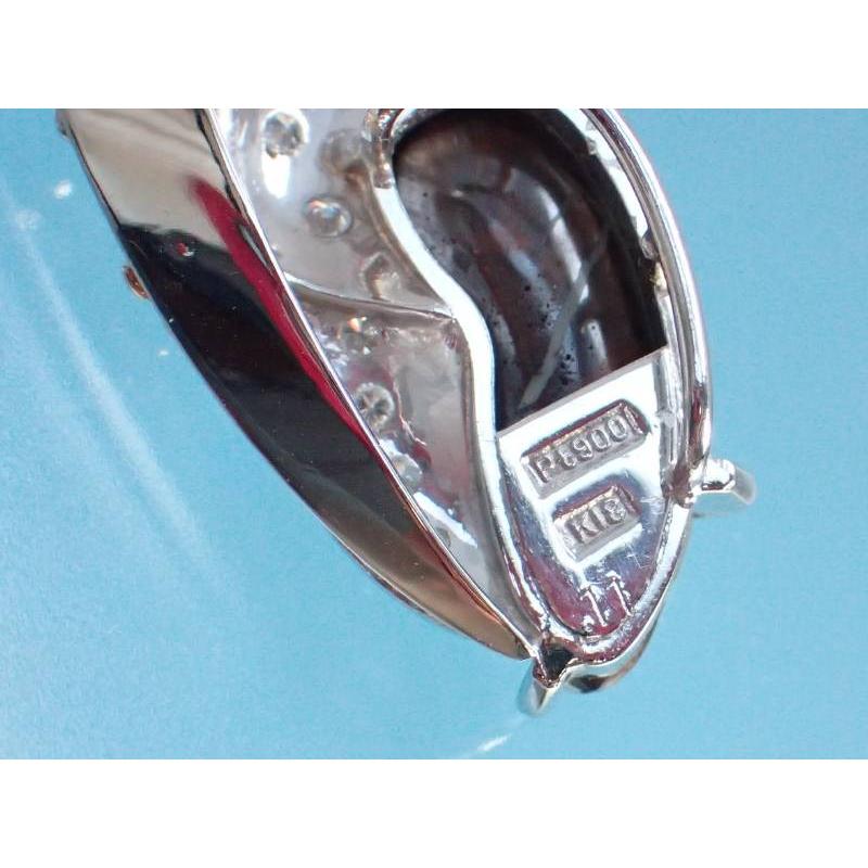 ペンダントトップ ボルダーオパール ダイヤ0.11ct プラチナ K18 花