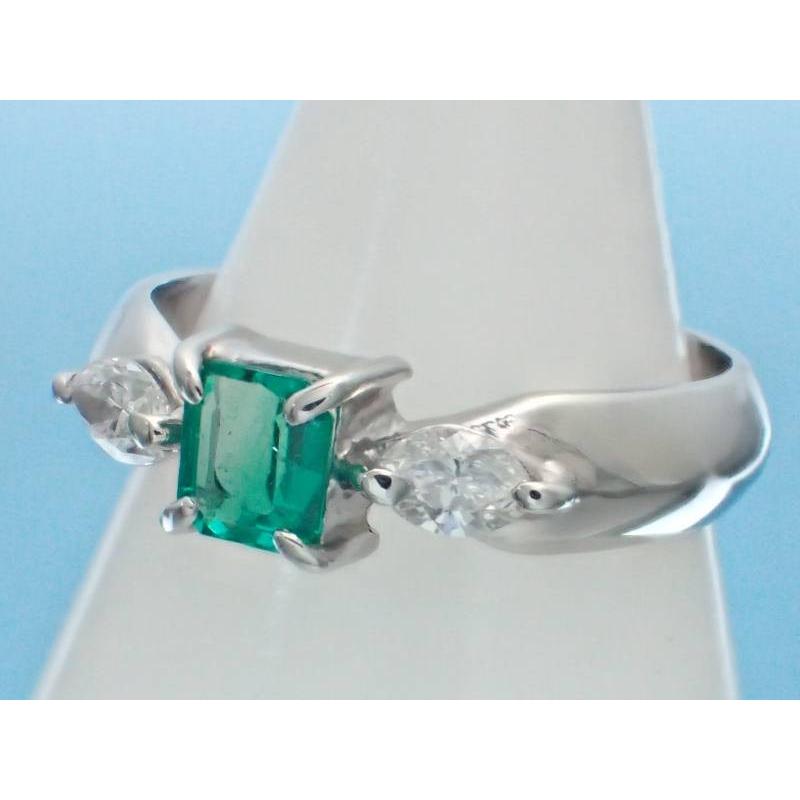 エメラルド0.387ct ダイヤ0.296ct プラチナ リング 指輪 10号 : 親切な