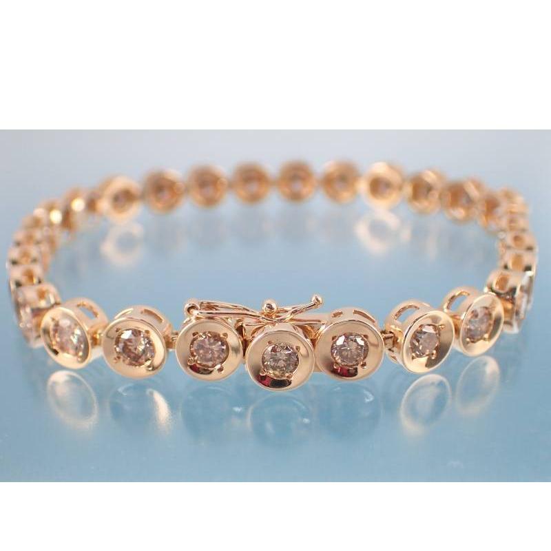 テニスブレス ブラウンダイヤ5.0ct K18 ゴールド ブレスレット 新品 