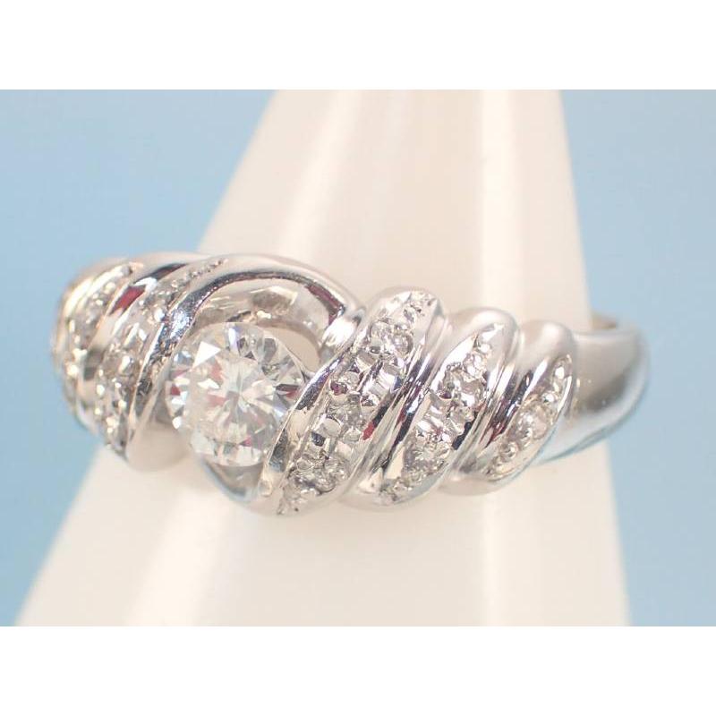 ダイヤ0.53ct らせん デザイン プラチナ 指輪 13号 新品同様