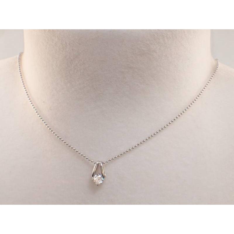 ダイヤ0.252ct 1粒 ペンダント プラチナ ボール ネックレス 新品同様 