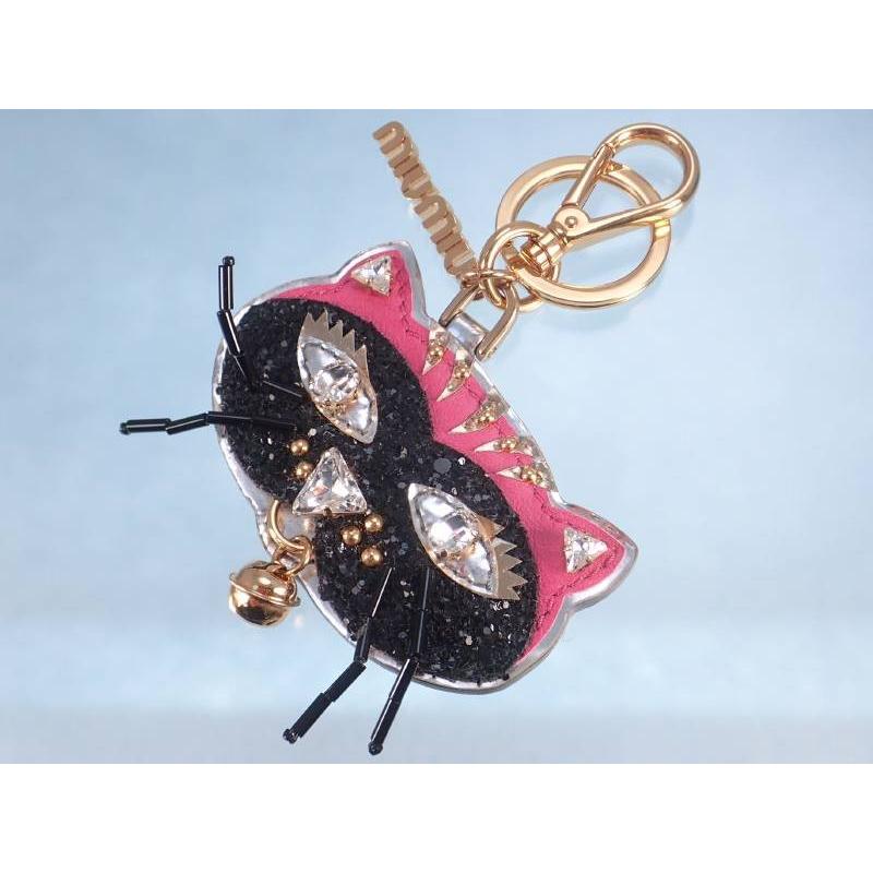 miu ミュウミュウ 黒ネコ トリック クリスタル キーホルダー miu ミュウミュウ 黒ネコ トリック クリスタル キーホルダー