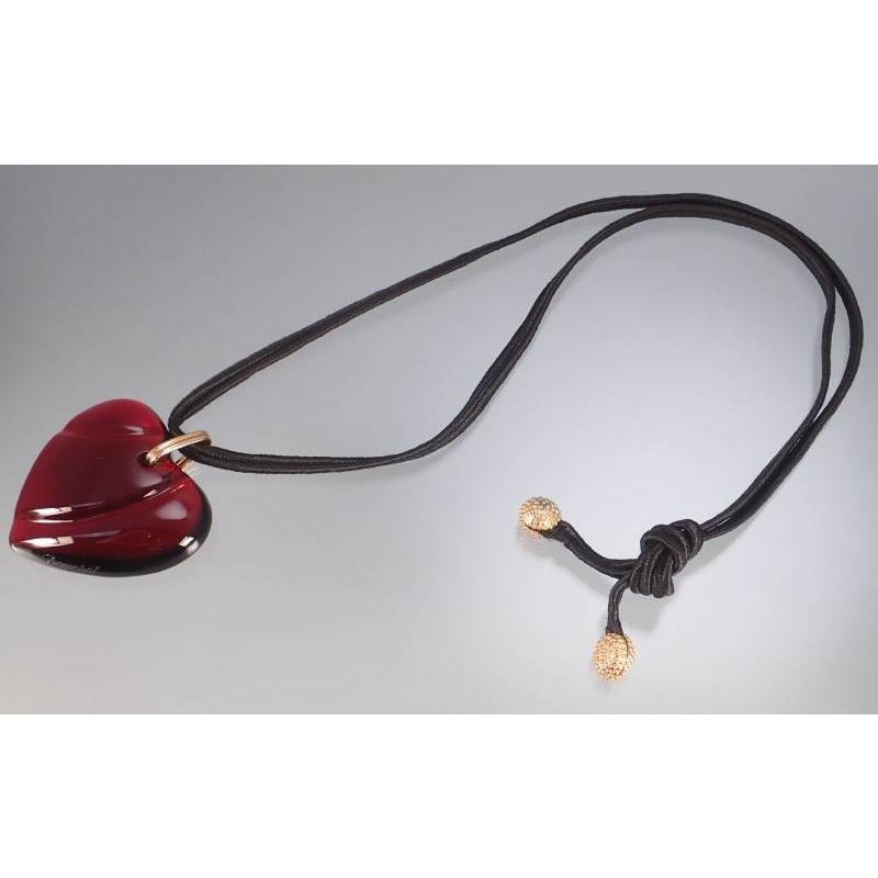 バカラ（Baccarat） クリスタル ハート モチーフ ネックレス ひも