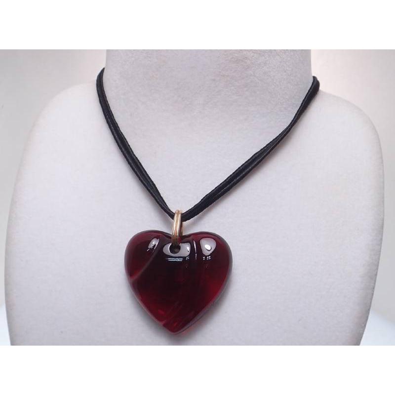 バカラ（Baccarat） クリスタル ハート モチーフ ネックレス ひも