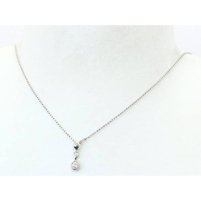 ダイヤ0.22ct 1P ボールチェーン プラチナ ネックレス 新品同様