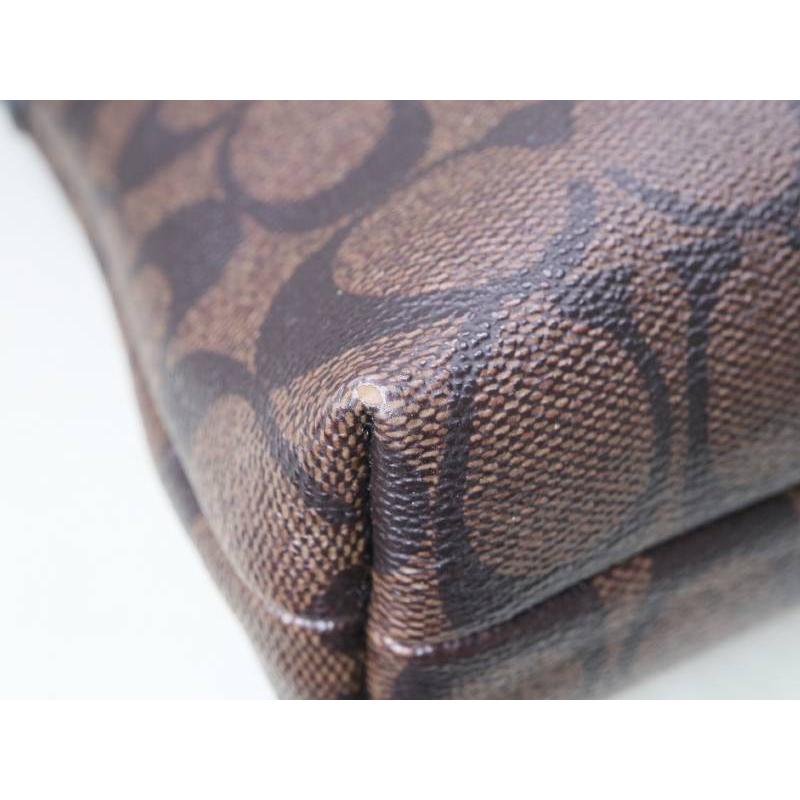 COACH（コーチ） スクエア ショルダー 茶黒 シグネチャー F34938