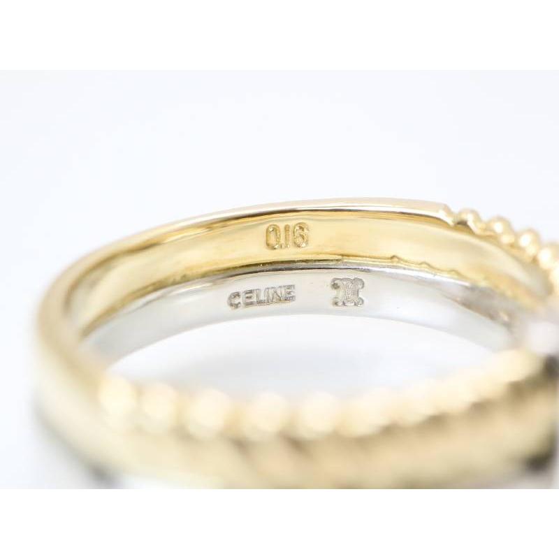 CELINE（セリーヌ） 美品 ダイヤ0.16ct プラチナ K18 コンビリング