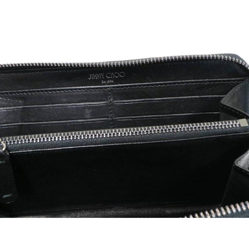 【極美品】ジミーチュウ メンズ 長財布 ラウンドファスナー カモフラ ネイビー JIMMY CHOO（ジミーチュウ） カモフラージュ 迷彩柄 カナビー 長財布