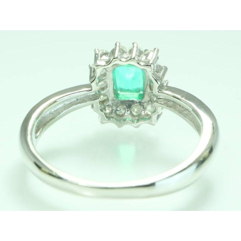 天然エメラルド2.08ct天然ダイヤモンド0.57ctプラチナリング エメラルド0.5ct ダイヤ0.27ct リング 8号 スクエア デザイン プラチナ
