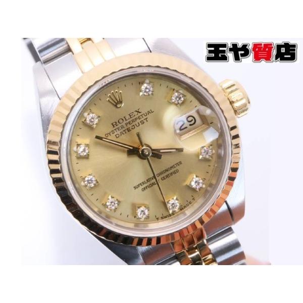 ロレックス デイトジャスト 69173G レディース 時計 E番 AT 10P ダイヤ YG/SSコンビ OH ミガキ済