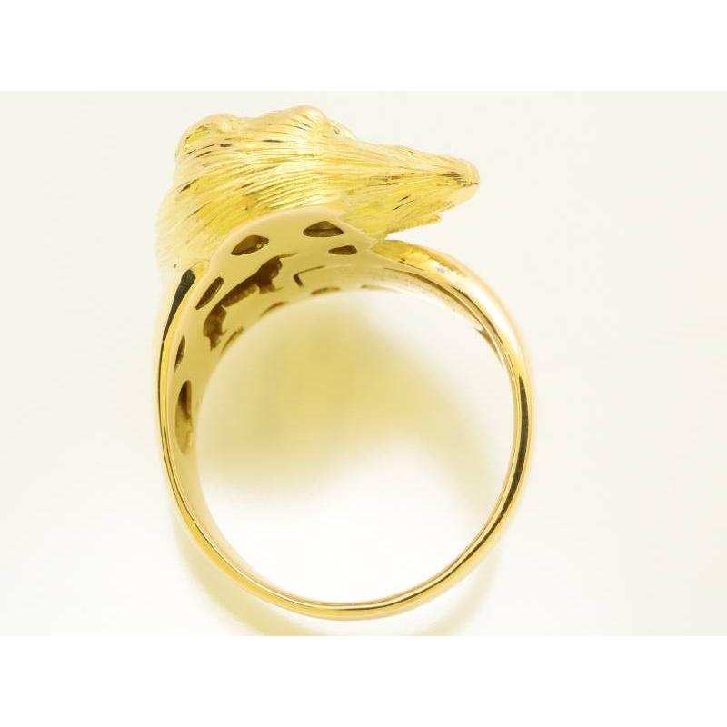 新品同様 ボギー＆レオ ボルゾイ犬 サファイヤ0.15ct リング 14.5号