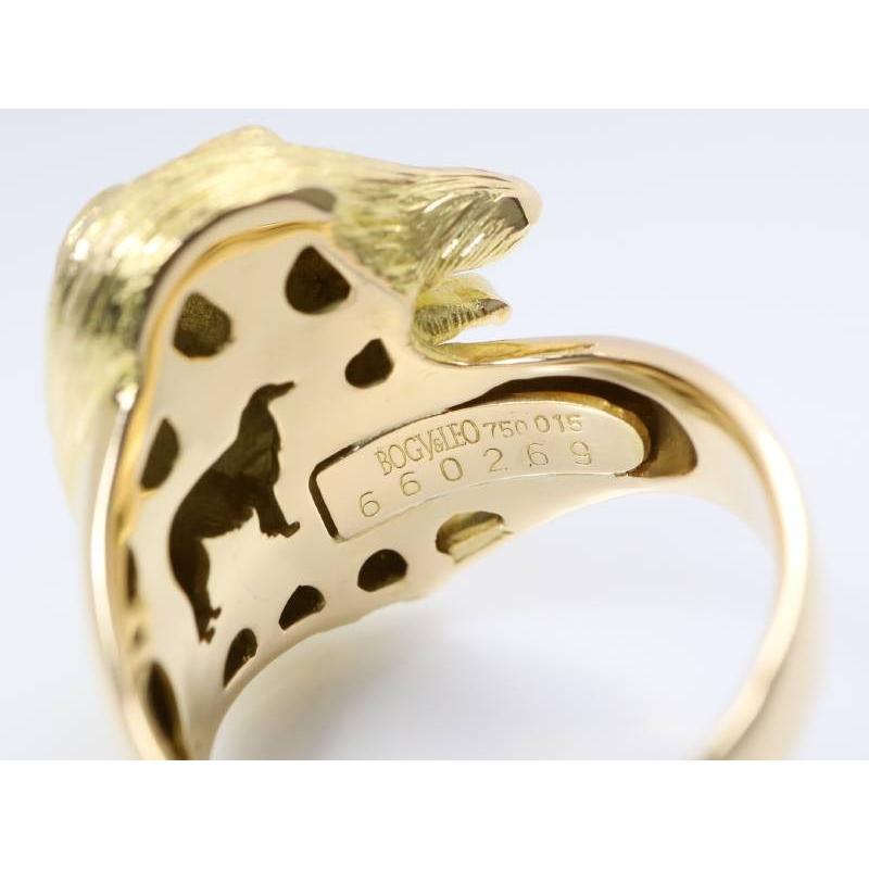 新品同様 ボギー＆レオ ボルゾイ犬 サファイヤ0.15ct リング 14.5号