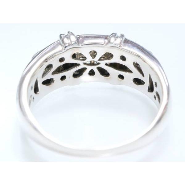 ダイヤ0.7ct デザインリング 12.5号 プリンセスカット K18WG ホワイト