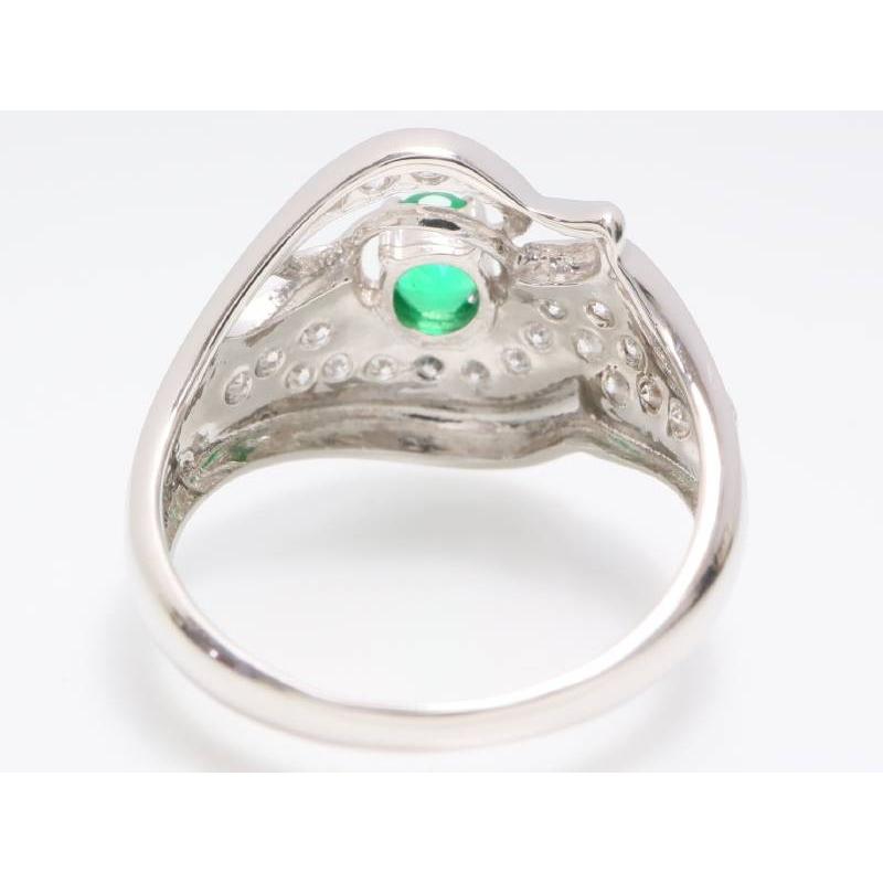 エメラルド0.32ct ダイヤ0.30ct リング 14号弱 pt900 プラチナ 新品 