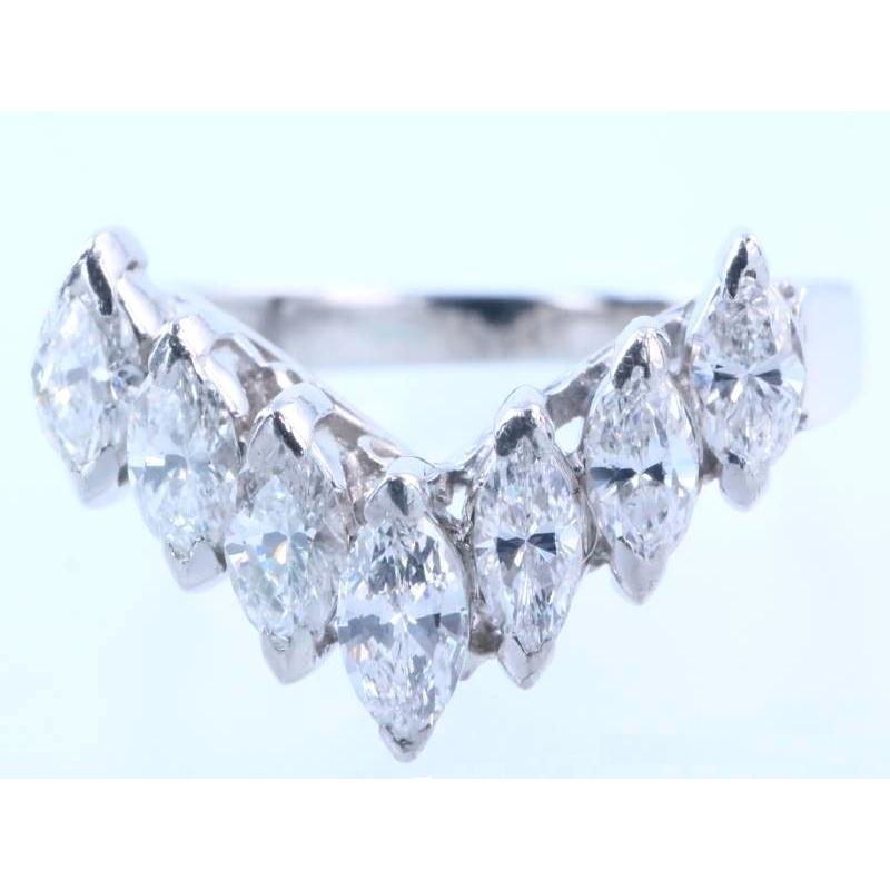 マーキスダイヤ0.75ct V字デザイン リング 12号 プラチナ pt900 : 親切 