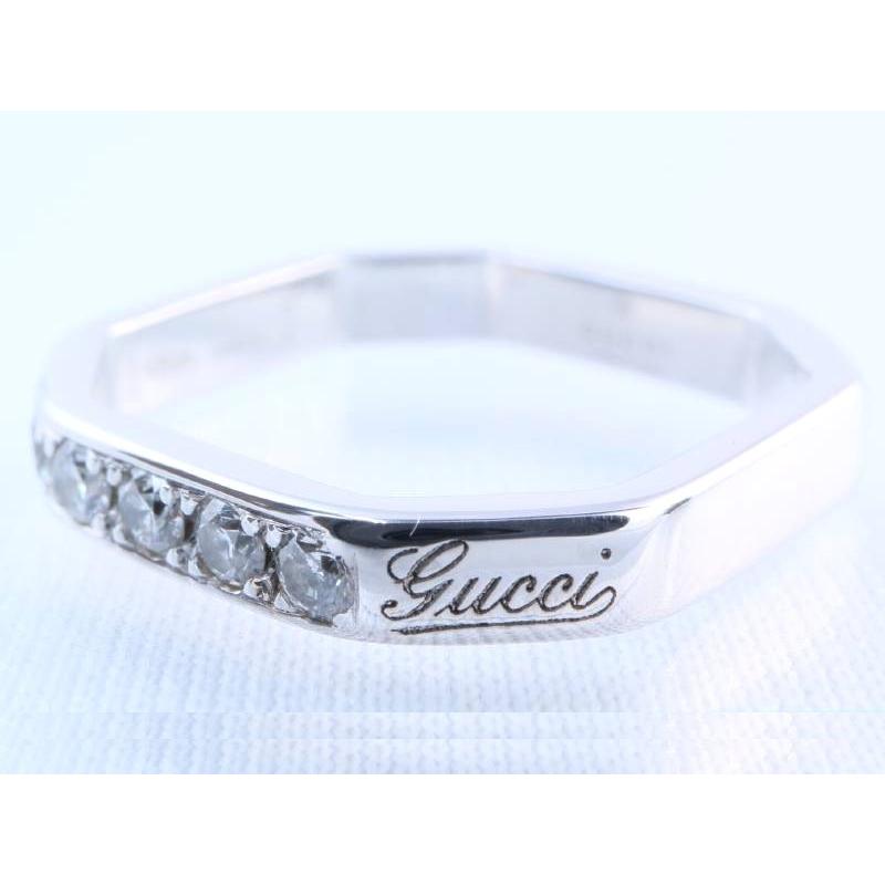 GUCCI（グッチ） ダイヤ 6P オクタゴナル リング 7号 K18WG ホワイト