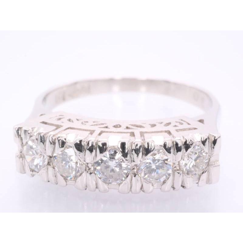 ダイヤ0.30ct 一文字 リング 8.5号 プラチナ pt900 新品同様 : 親切な 
