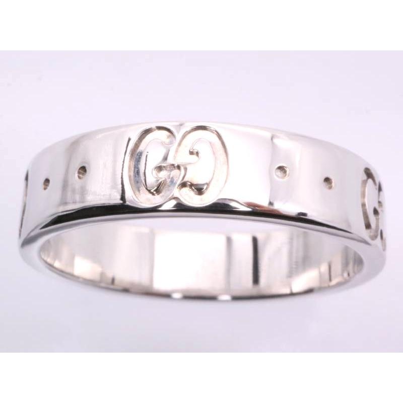 GUCCI（グッチ） アイコンリング 7号 K18WG ホワイトゴールド GG柄