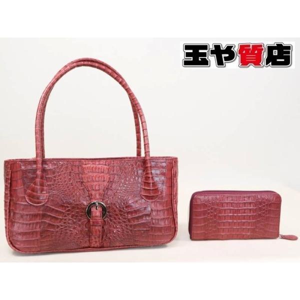 カイマン トート バック ラウンドジップ 長財布 セット 未使用品