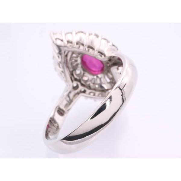 ルビー1.31ct ダイヤ0.94ct 0.31ct デザイン リング 13号 pt900 