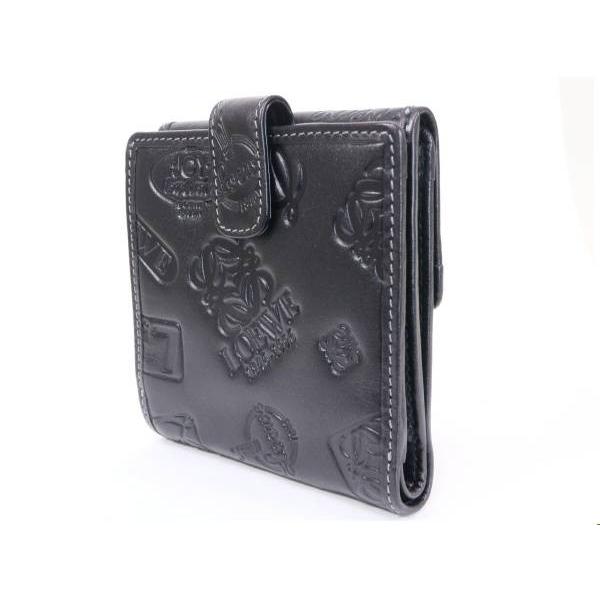 LOEWE(ロエベ) Wホック財布 - 黒 レザー LOEWE（ロエベ） 美品 ダブルホック財布 レザー 牛革 型120.50.523