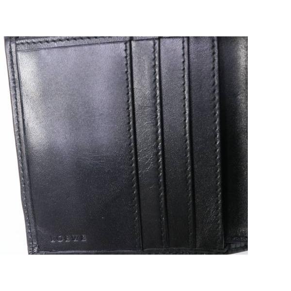 LOEWE(ロエベ) Wホック財布 - 黒 レザー LOEWE（ロエベ） 美品 ダブルホック財布 レザー 牛革 型120.50.523