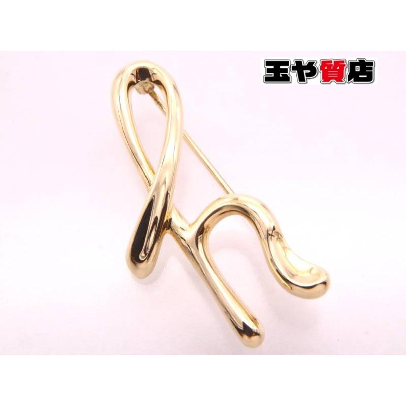 TIFFANY&Co.（ティファニー） ブローチ 美品 h イニシャル 750 K18YG