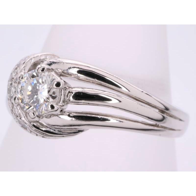 リング 16.5号 ダイヤ0.20ct+0.05ct デザイン pt900 プラチナ 新品同様 