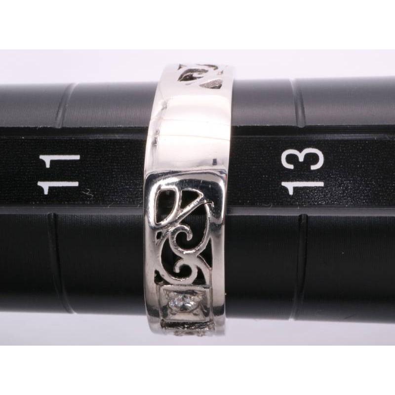 リング 12号 ダイヤ9P 型抜模様 プラチナ pt900 : 親切な 玉や質店